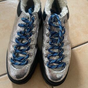 Schutz Silver Hiking Boots